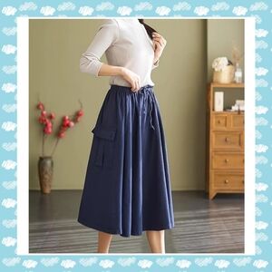 Nwt Chic Dark Blue A-Line Skirt Size Xl